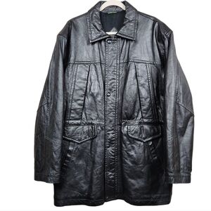 California L.A. Leather Vintage Black Leather Jacket Men's Size Large
